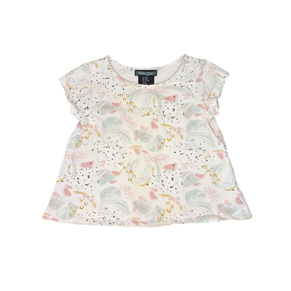 Cynthia Rowley Baby Girl 18M Abstract Patel Top Short Sleeve Blouse